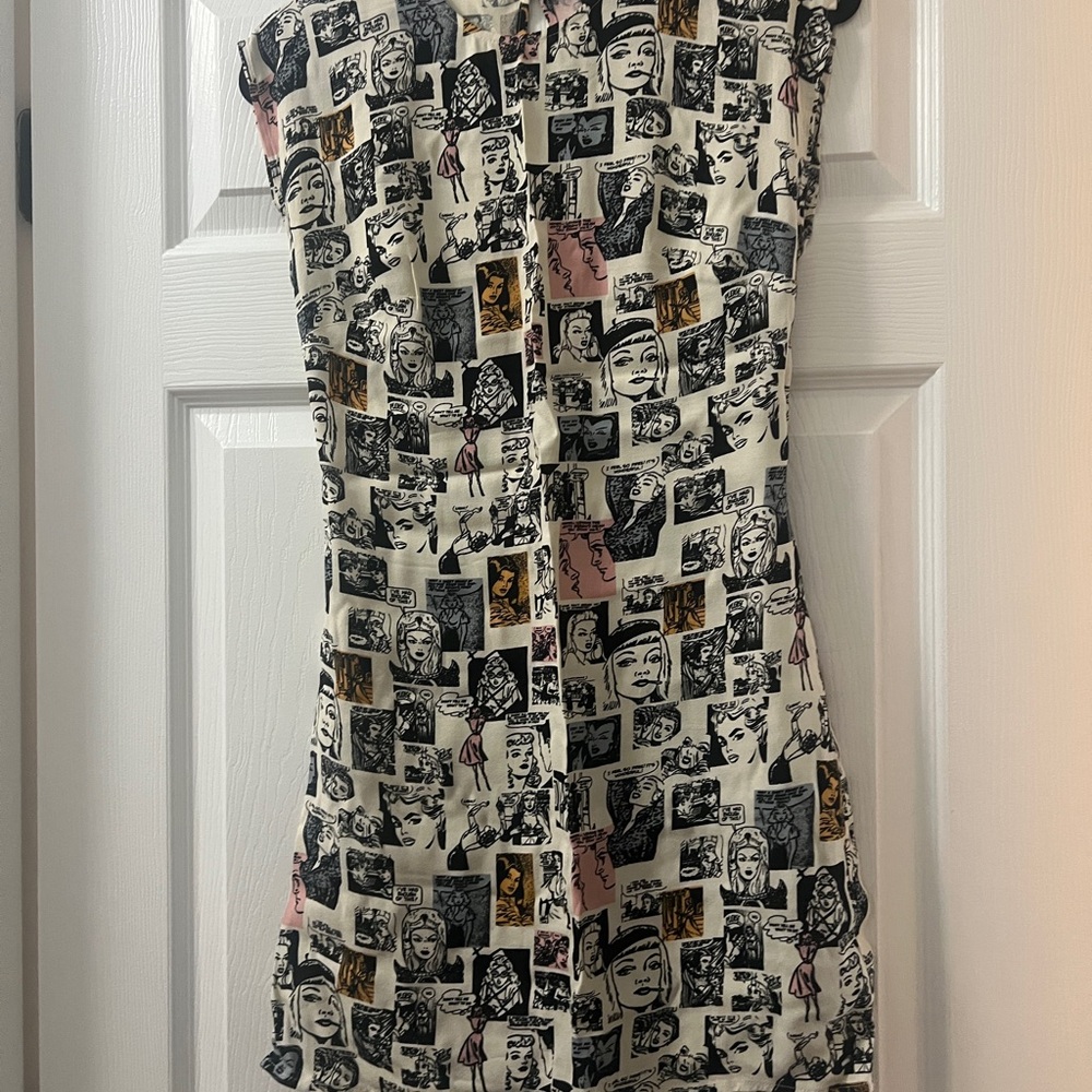 Reformation Black and White Graphic Mini Dress